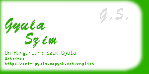 gyula szim business card